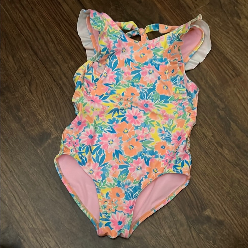 Cat & Jack Kids Floral One Piece Swimsuit - Pink, Blue, Yellow
